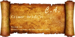 Czimer Arián névjegykártya